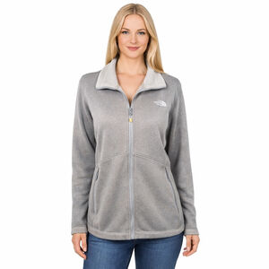 The North Face Gray Zip Up Agave Jacket Brush Fleece Lined Womens size XL